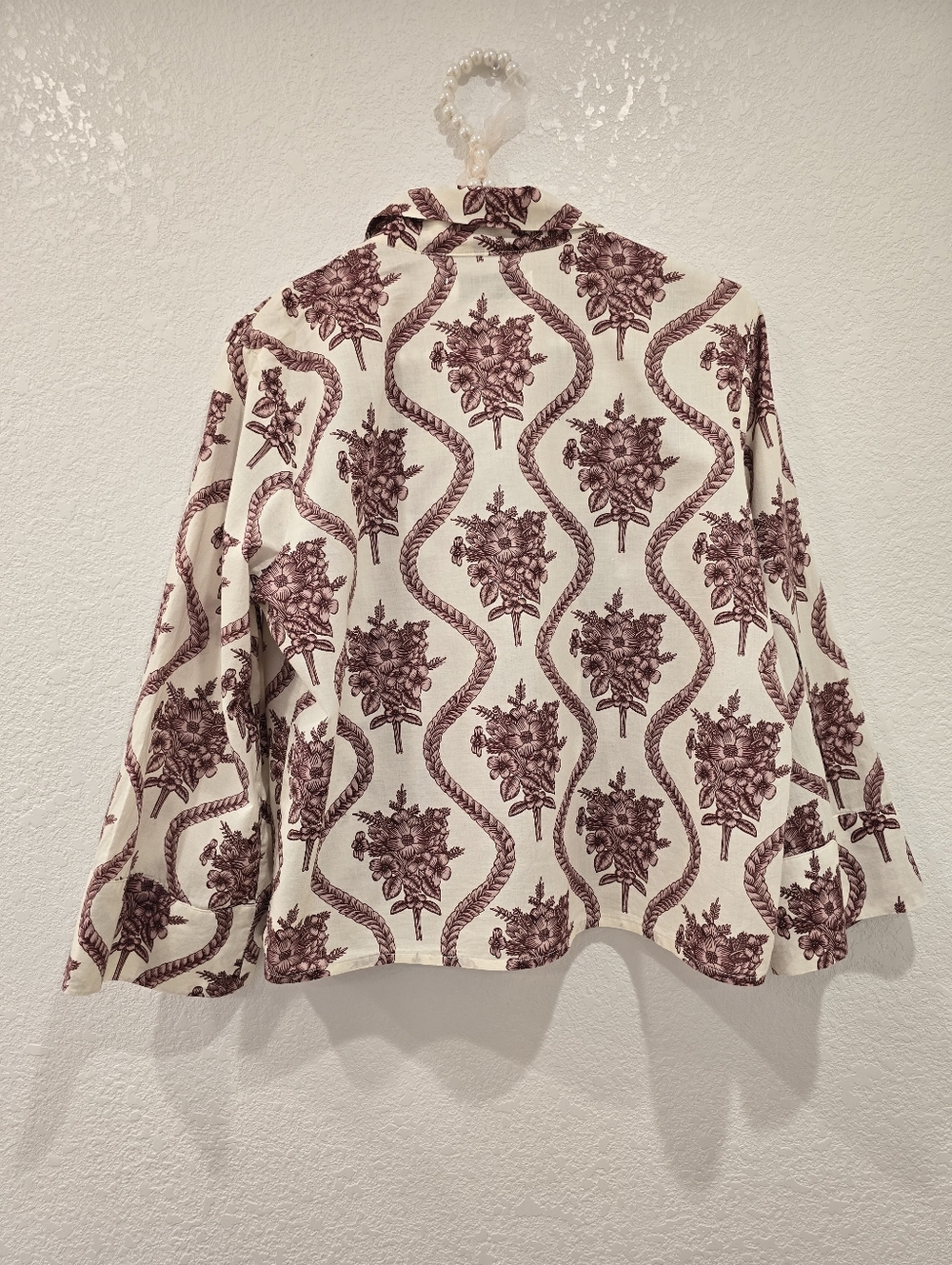 Desmond & Dempsey Alpen Flora Boxy Shirt in Organic Cotton-voile - Picture 3 of 7